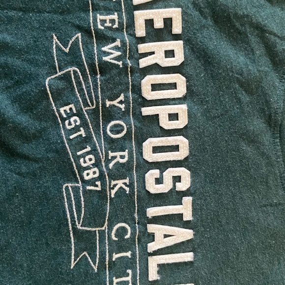 Aeropostale Short Sleeve Round Neck Collar Dark Teal New York City Tee - Picture 2 of 10